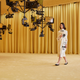 A model presents a creation from the Prada Spring/Summer 2021 women's collection during fashion week in Milan, Italy, in this handout photo released on September 24, 2020.